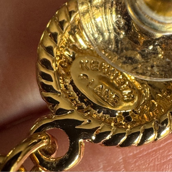 Kenneth Jay Lane Couture Clear Lucite Drop Earrings Gold Tone New 80s Style - Picture 6 of 7